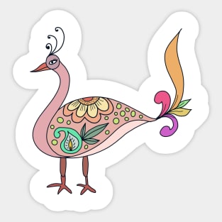 Madhubani Peacock pop art Sticker